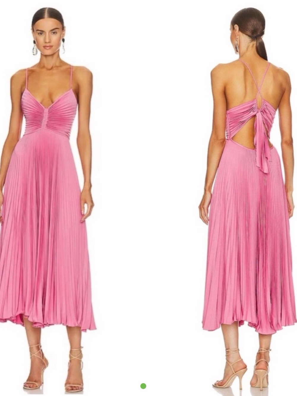 A.L.C. Pink Pleated Midi Dress